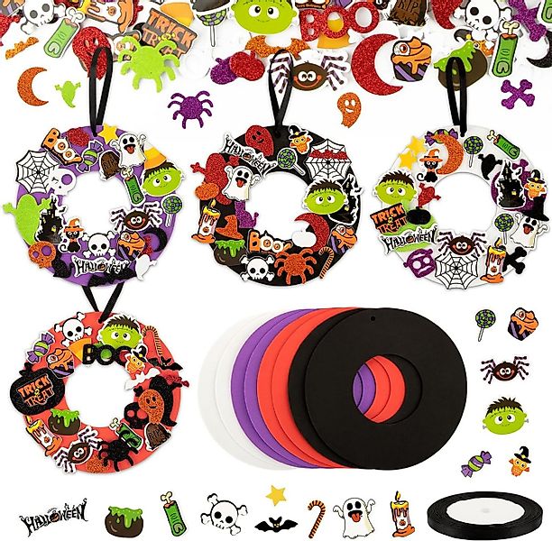 Coonoor Dekoobjekt 8x Halloween DIY Deko Kranz Bastelset Türkranz Wandkranz günstig online kaufen