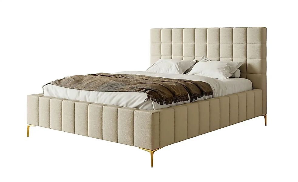 Polsterbett mit Bettkasten   ¦ beige ¦ Maße (cm): B: 200 H: 126 Betten > Po günstig online kaufen