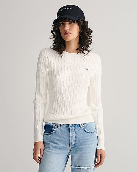 Gant Strickpullover STRETCH COTTON CABLE C-NECK günstig online kaufen