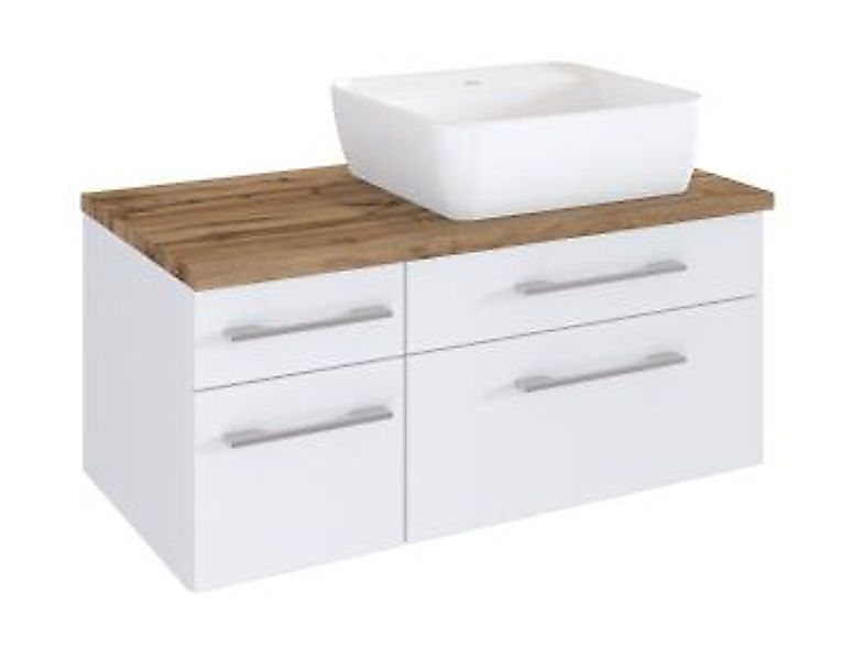 Waschtisch 90 inkl Keramik-Aufsatzbecken rechts 4 Auszügen Davos von Held M günstig online kaufen