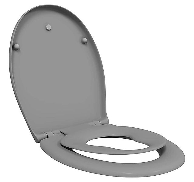 vidaXL WC-Sitz Toilettensitz Grau 47 x 37 x 4 cm Duroplast (1-St) günstig online kaufen