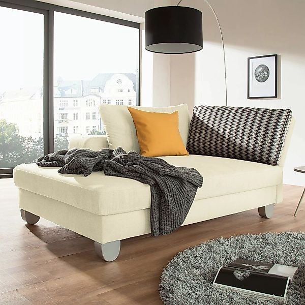 home24 loftscape Recamiere Burnie Creme Webstoff 190x86x107 cm (BxHxT) mit günstig online kaufen