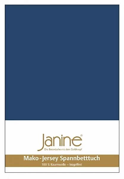 Janine Janine Spannbetttuch Mako-Feinjersey 5007 marine (82) Größe:  200x20 günstig online kaufen