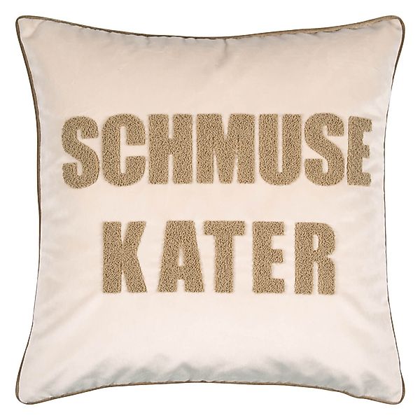 PAD Dekokissen Letters Schmusekater Sand, einfarbig, günstig online kaufen