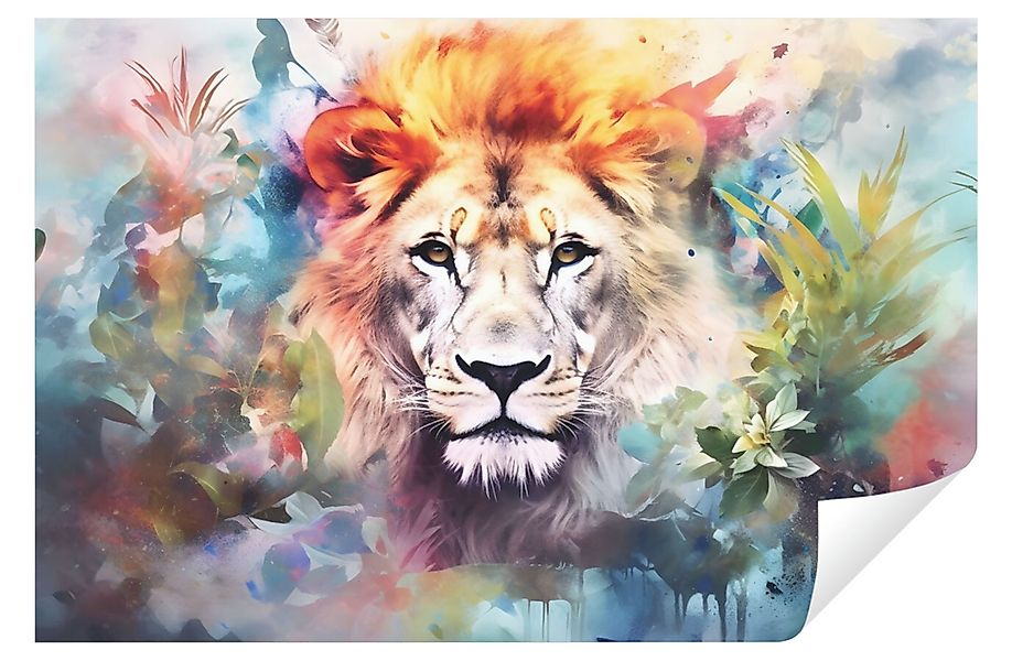 Wallarena Fototapete Löwe Pastell Farbe Vlies günstig online kaufen
