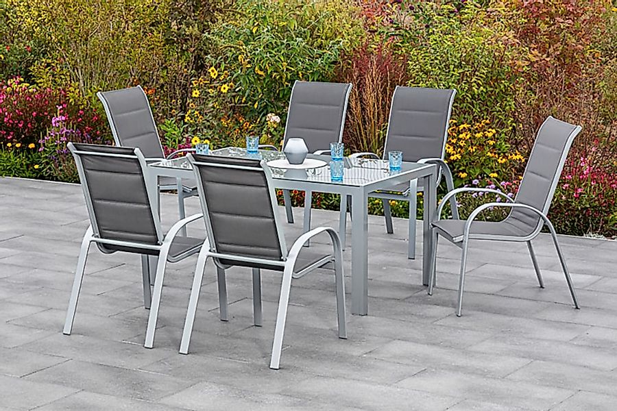 MERXX Garten-Essgruppe "Amalfi di lusso", (7 tlg.), 6 Sessel mit Tisch günstig online kaufen