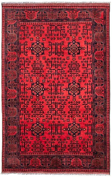 morgenland Wollteppich »Khal Mohammadi Durchgemustert Rosso 195 x 128 cm«, günstig online kaufen