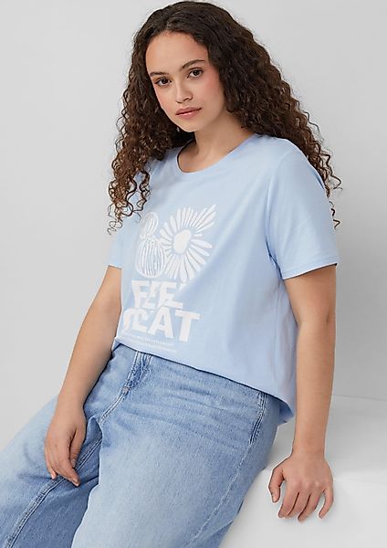 QS Kurzarmshirt Baumwollshirt mit Frontprint günstig online kaufen
