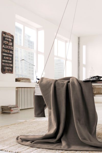 Biederlack Wohndecke "Cotton Home" im Uni Design, Kuscheldecke günstig online kaufen