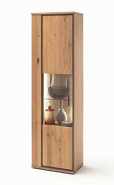 expendio Vitrine Conor 3 Asteiche Bianco 60x209x37 cm vormontiert mit Beleu günstig online kaufen