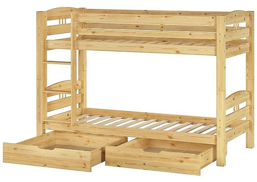 ERST-HOLZ Etagenbett Kinderetagenbett 90 x 200 Kiefer Massiv Stockbett Hoch günstig online kaufen