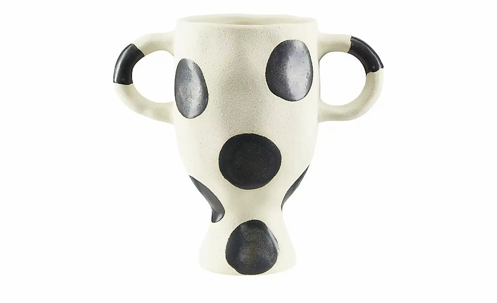 Vase Punkte ¦ creme ¦ Steinzeug ¦ Maße (cm): H: 23  Ø: 25 Accessoires > Vas günstig online kaufen