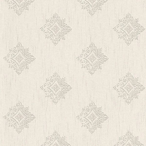 PROFHOME 962002-GU Barock Tapete Ornament Matt Beige Grau 0,53 m x 10,05 m günstig online kaufen