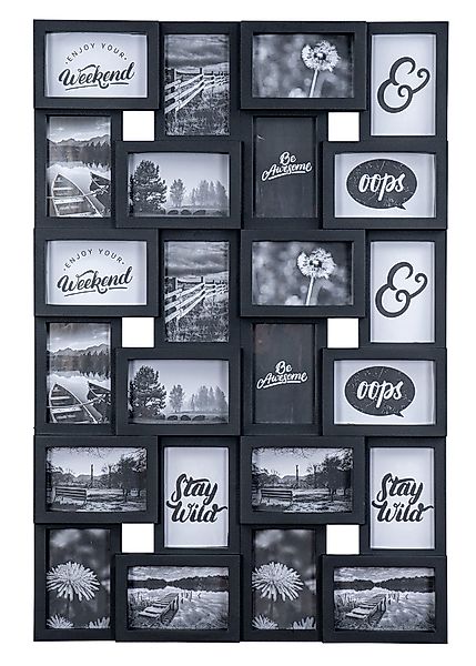 Levandeo® Bilderrahmen Collage, Bilderrahmen Schwarz 24 günstig online kaufen