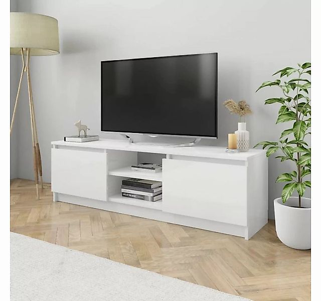 furnicato TV-Schrank Hochglanz-Weiß 120×30×35,5 cm Holzwerkstoff günstig online kaufen