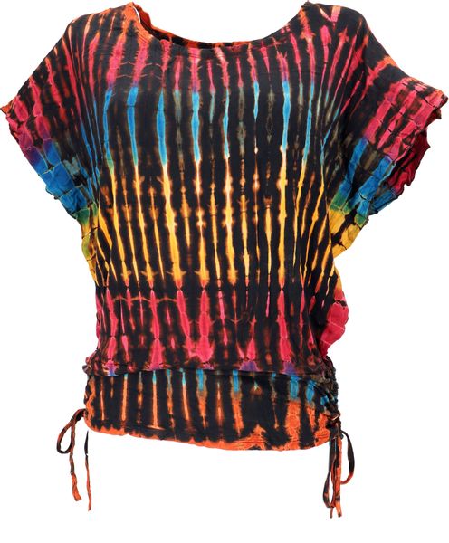 Guru-Shop T-Shirt Batikshirt mit Fledermausärmeln, lockeres.. günstig online kaufen