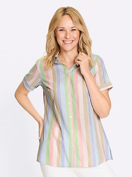 Sieh an! Klassische Bluse Longbluse Kurzarm günstig online kaufen