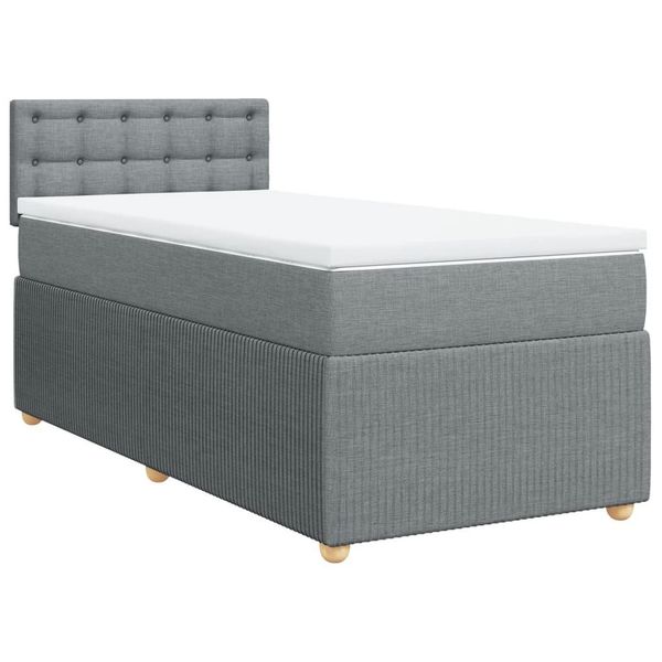 vidaXL Bett Boxspringbett mit Matratze Hellgrau günstig online kaufen