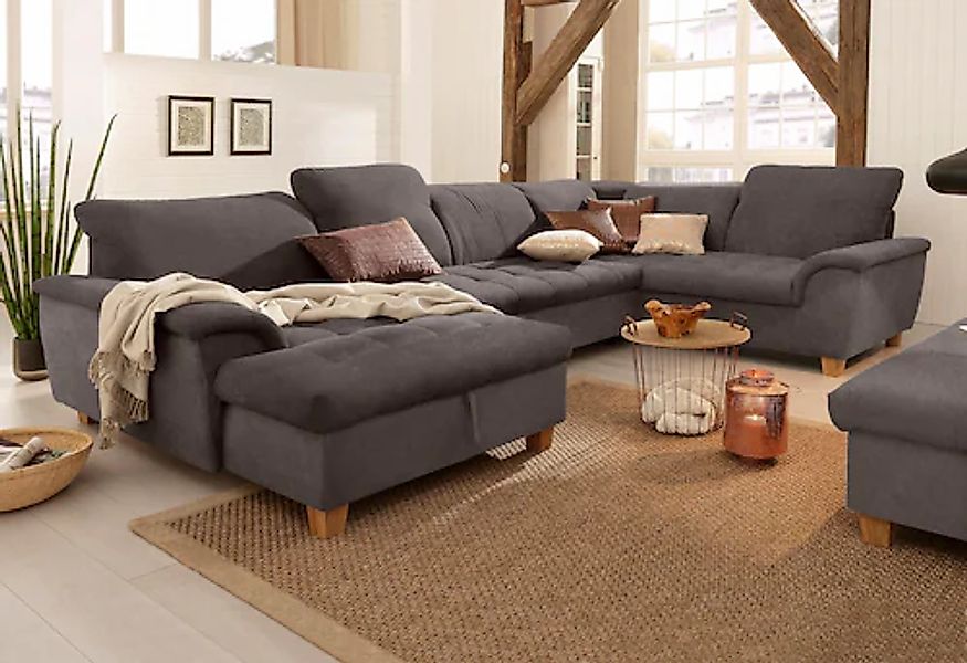 Home affaire Wohnlandschaft »Lyla U-Form« wahlweise mit Rückenfunktion und günstig online kaufen