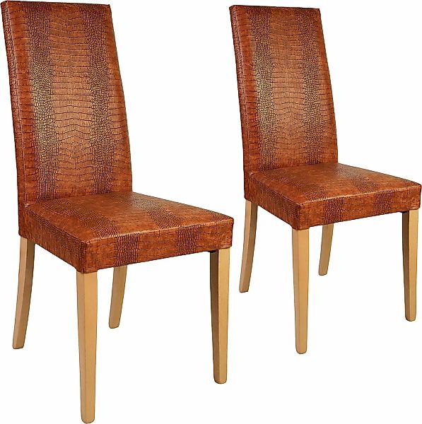 Home affaire Polsterstuhl "Java" (Set) 2 Stk.Kunstlederbezug mit Animalpräg günstig online kaufen