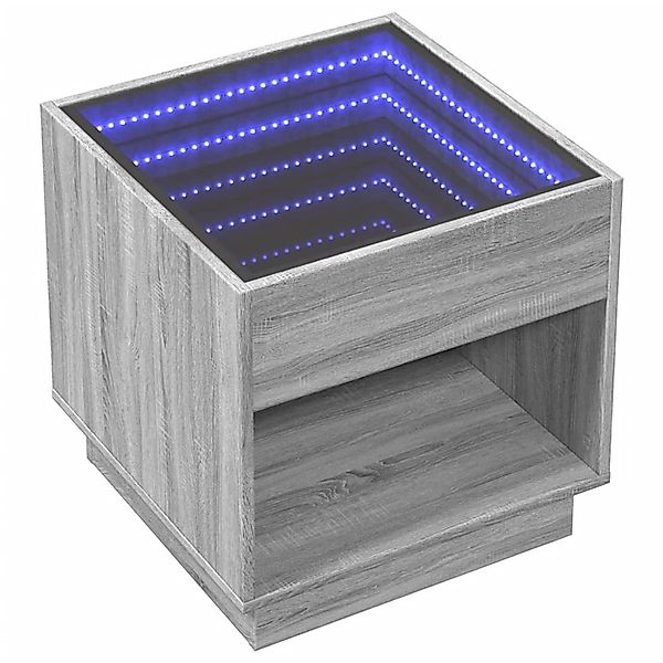 vidaXL Nachttisch mit Infinity-LED Grau Sonoma 50x50x50 cm 3284089 günstig online kaufen