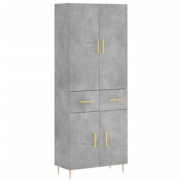 vidaXL Highboard Betongrau 69,5x34x180 cm Holzwerkstoff 3198141 günstig online kaufen