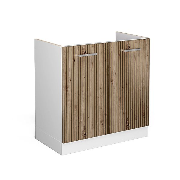 Vicco Unterschrank R-Line, Artisan-Eiche/Weiß, 80 cm ohne Arbeitsplatte günstig online kaufen