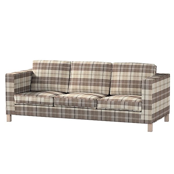 Bezug für Karlanda 3-Sitzer Sofa nicht ausklappbar, kurz, braun-beige, Bezu günstig online kaufen
