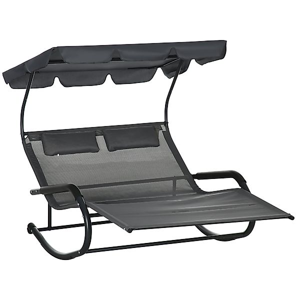 Outsunny Gartenliege mit Sonnendach, mit Rollen, günstig online kaufen