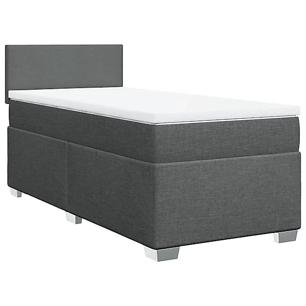 vidaXL Boxspringbett mit Matratze Dunkelgrau 100x200 cm Stoff 3285793 günstig online kaufen
