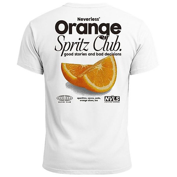 Neverless Print-Shirt Herren T-Shirt Backprint Orange Club Grafikshirt Männ günstig online kaufen