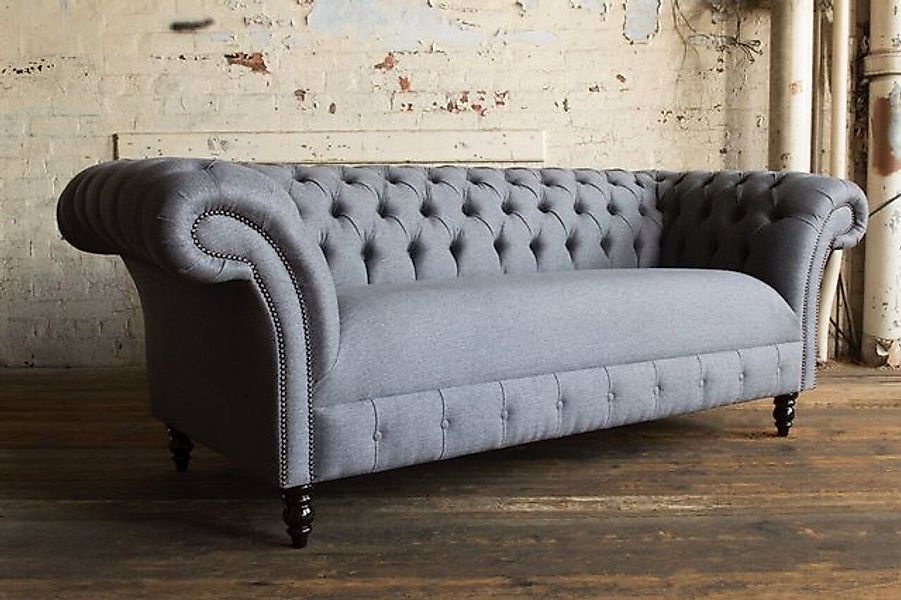 JVmoebel Chesterfield-Sofa Chesterfield 3 Sitzer Polster Couch Leder Sofa T günstig online kaufen