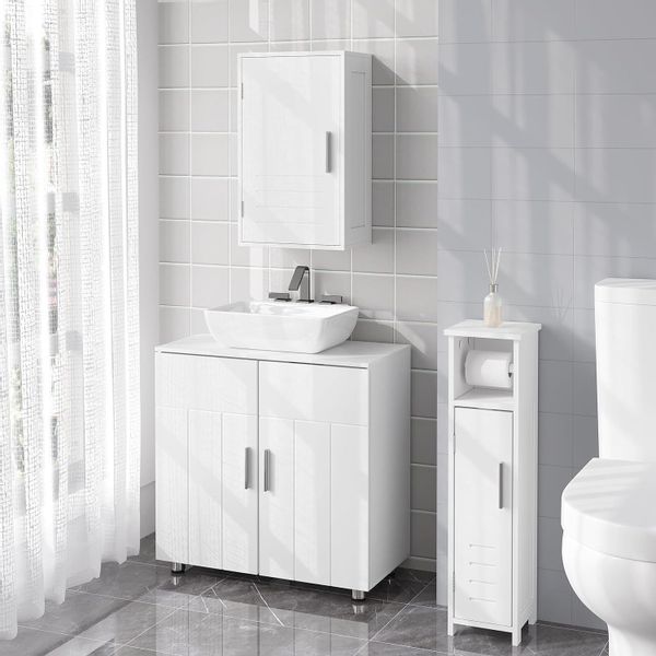 EUGAD Waschbeckenunterschrank (1-St) Landhausstil, MDF, 60x60x30 günstig online kaufen