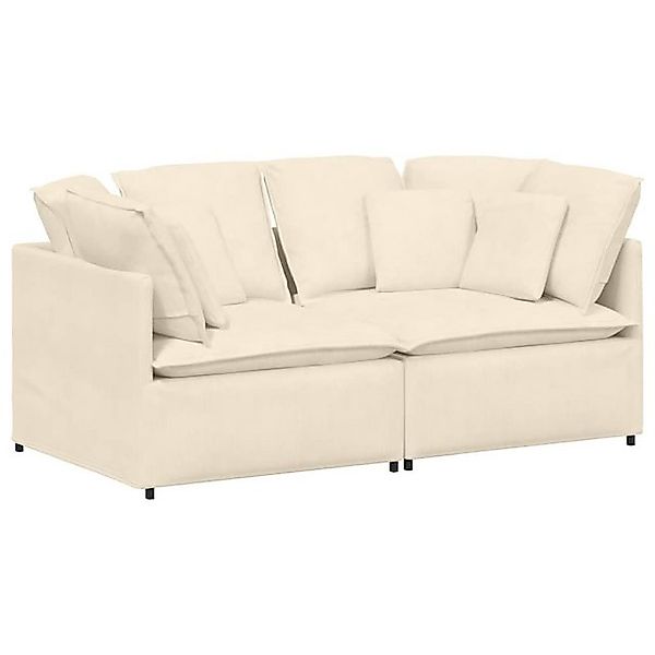 vidaXL Sofa Modulares Sofa mit Kissen Cordstoff Creme günstig online kaufen