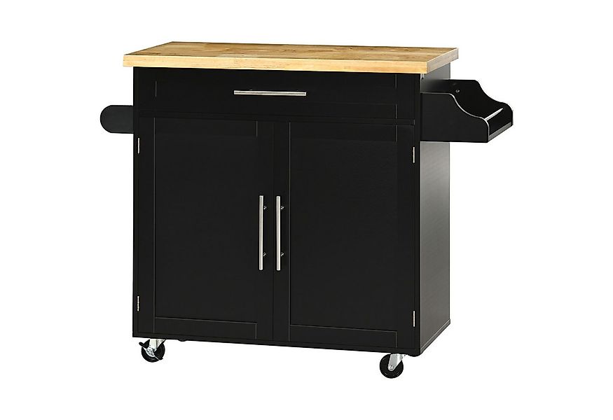 furnicato Kücheninsel Küchenwagen Servierwagen 109x40x89 cm Schwarz mit Gew günstig online kaufen