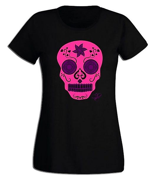 G-graphics T-Shirt Damen T-Shirt - Sugar Scull Pink-Purple-Collection, mit günstig online kaufen