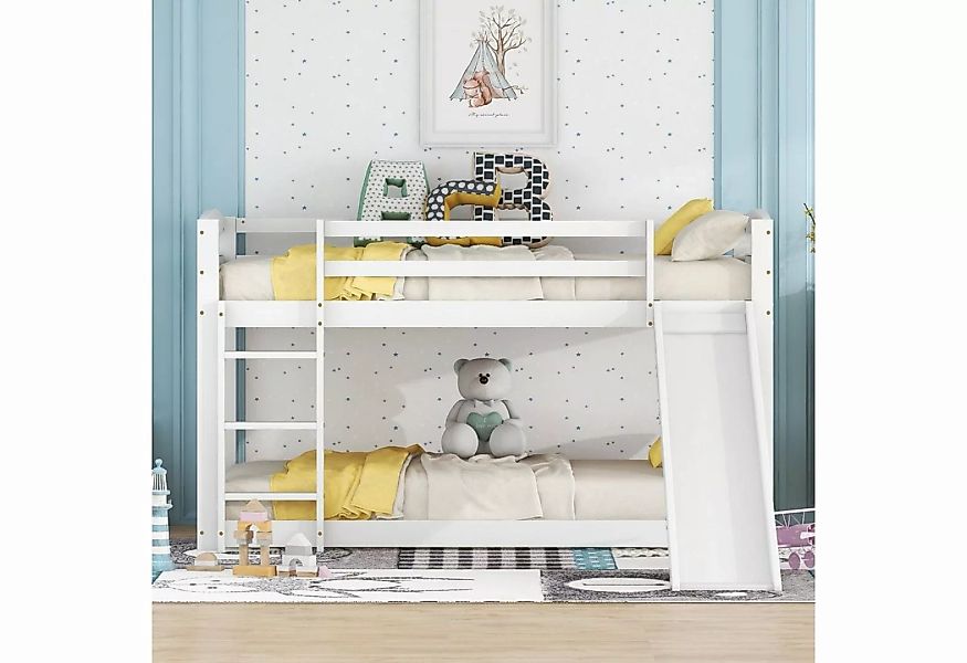 Fangqi Etagenbett 90x200 cm Etagenbett für Kinder mit Rutsche und gerader L günstig online kaufen