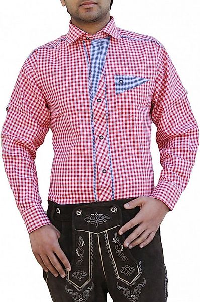 German Wear Trachtenhemd GW1241 Red Bayerisches Karo Trachtenhemd für Trach günstig online kaufen