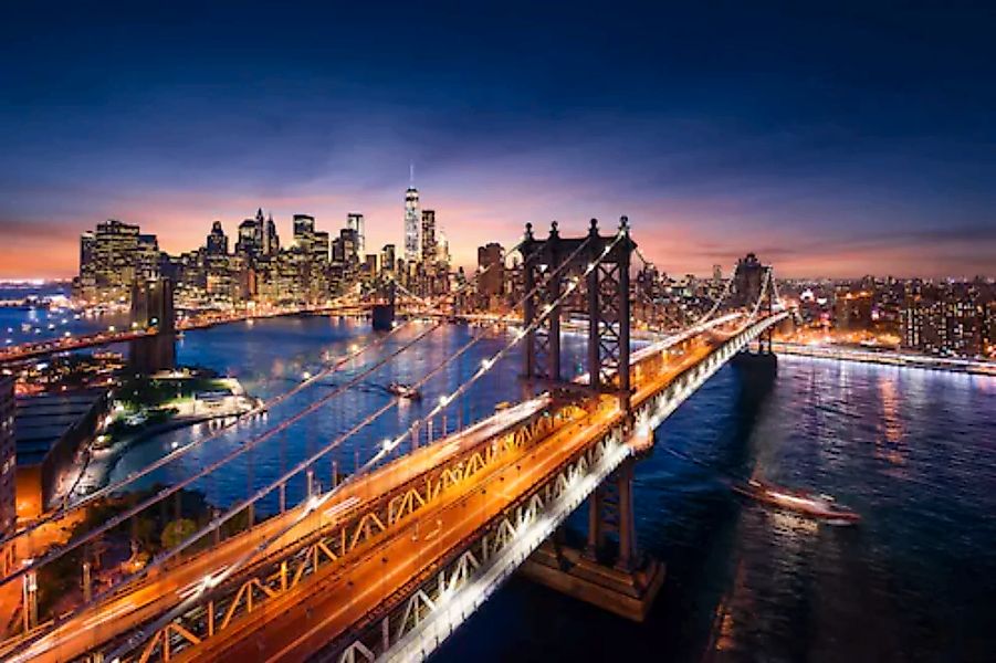 Papermoon Fototapete »New York Brücke bei Nacht« günstig online kaufen