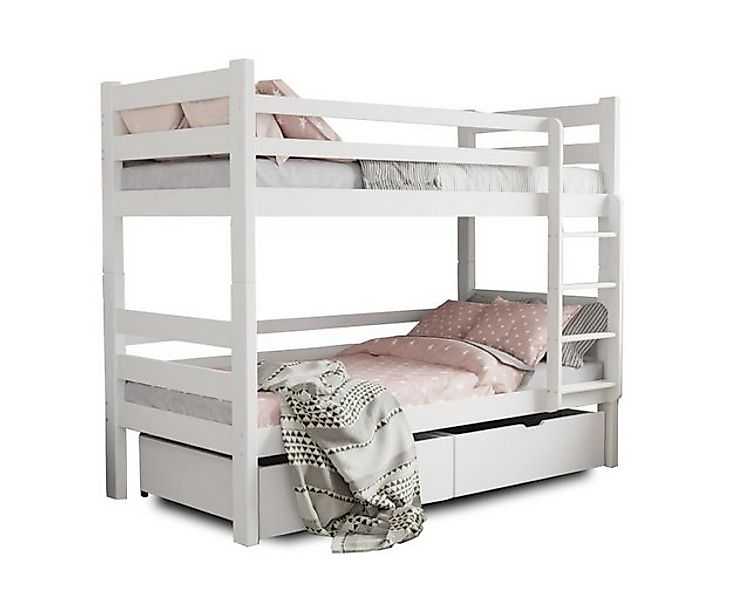 Deine Möbel 24 Etagenbett Hochbett PIA für 2 Kinder 90x200 Weiß Aschgrau au günstig online kaufen