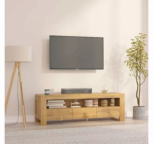 furnicato TV-Schrank 110x30x35 cm Massivholz Teak günstig online kaufen