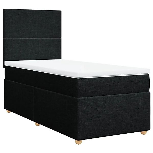 vidaXL Boxspringbett mit Matratze Schwarz 90x200 cm Stoff 3293458 günstig online kaufen