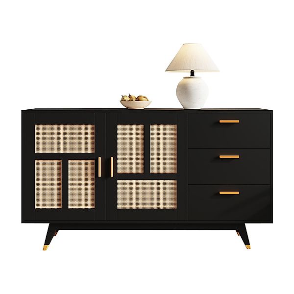 Merax Sideboard Rattan Kommode mit 2 günstig online kaufen