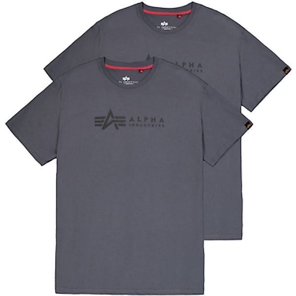 Alpha Industries  T-Shirt Alpha Label T 2 Pack - greyblack/black günstig online kaufen