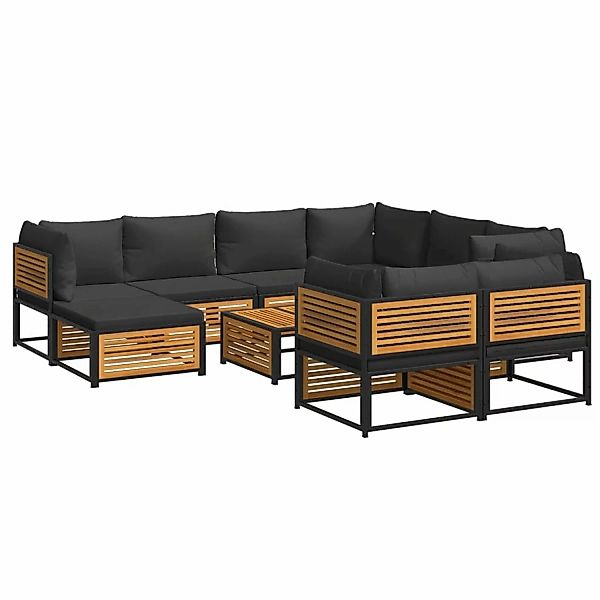 vidaXL 10-tlg Garten-Sofagarnitur mit Kissen Massivholz Akazie Modell 1 günstig online kaufen