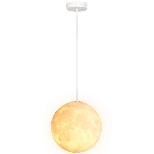 HOMCOM 3D Mond Pendelleuchte Hängelampe mit APP-Steuerung Cremeweiß günstig online kaufen