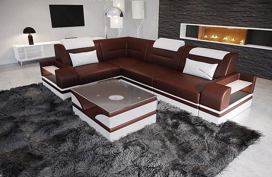 Sofa Dreams Ecksofa Ledercouch Sofa Trivento L Form kurz Leder Sofa günstig online kaufen