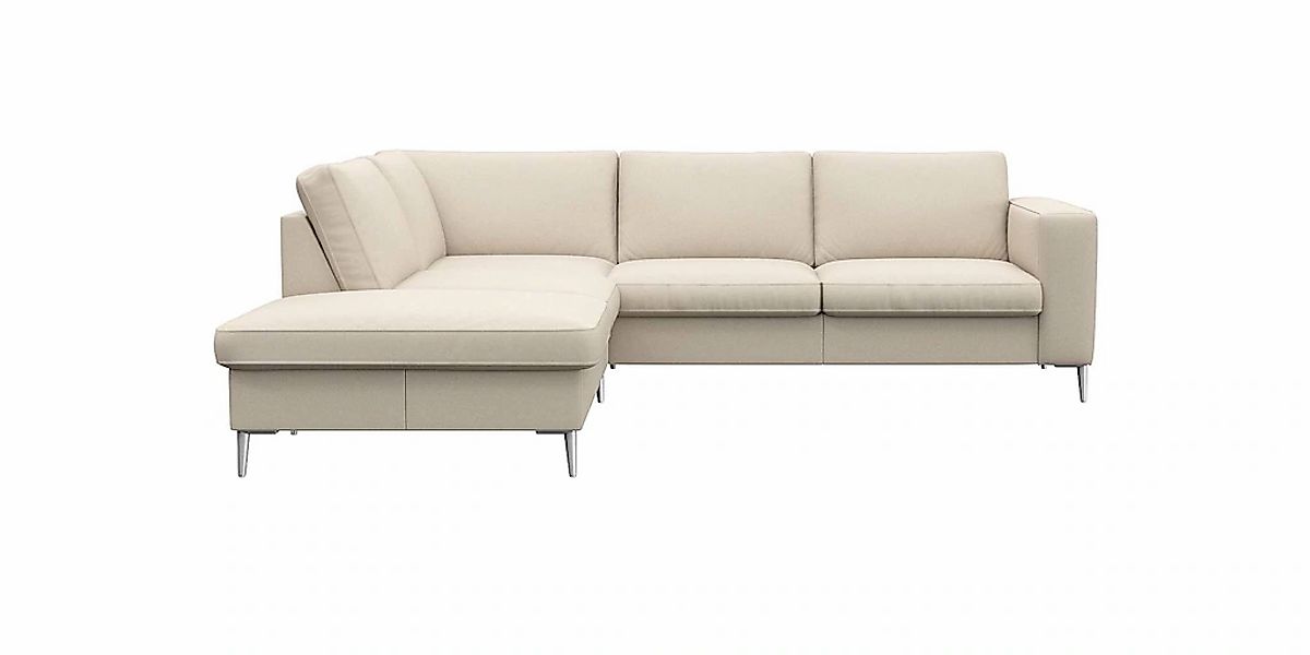FLEXLUX Ecksofa "Fiore, L-Form", breite Armlehnen, Füße alufarben, B/T 241/ günstig online kaufen