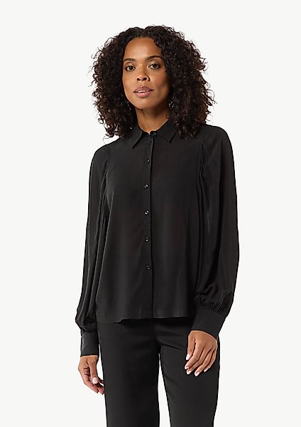 Comma Langarmbluse Relaxed-Fit-Bluse mit voluminösen Ärmeln günstig online kaufen