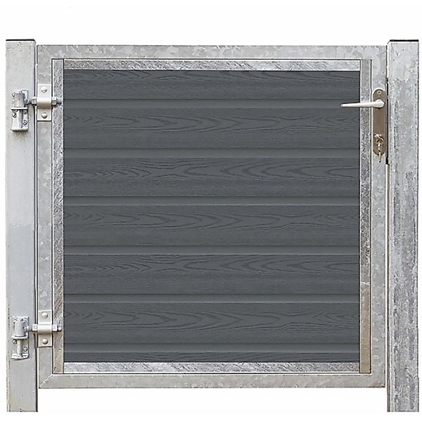 Einzeltor Artura WPC Schiefergrau DIN L 115 cm x 95 cm Pfosten verzinkt günstig online kaufen